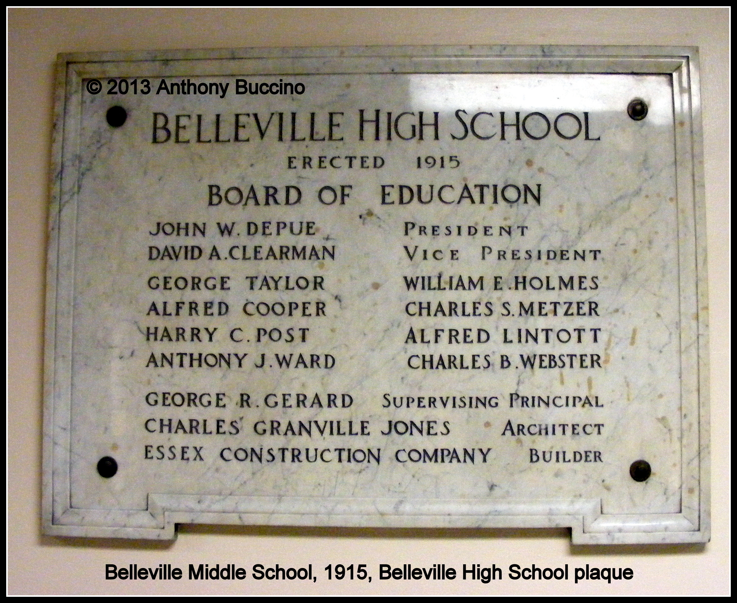 Belleville High School, built 1915, Belleville, NJ-Old Belleville web site